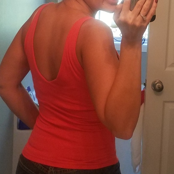 Express Orange Sleeveless Empire Wrap Top - Small - Picture 7 of 8